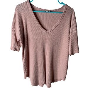 Blush v-neck blouse